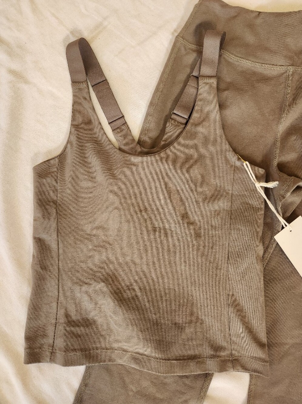 NWT Mate The Label Organic Stretch U-Neck Tank & Organic Bootcut Pants Set - Picture 2 of 11